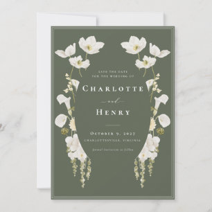 Save The Date Mariage botanique moderne aux lys calla et orchidé
