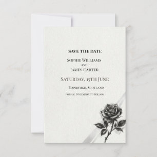 Save The Date Mariage Botanique Noir
