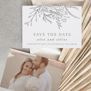 Save The Date Mariage Bouquet débordant