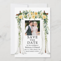 Mariage Canopy Aquarelle Jaune Florale Photo