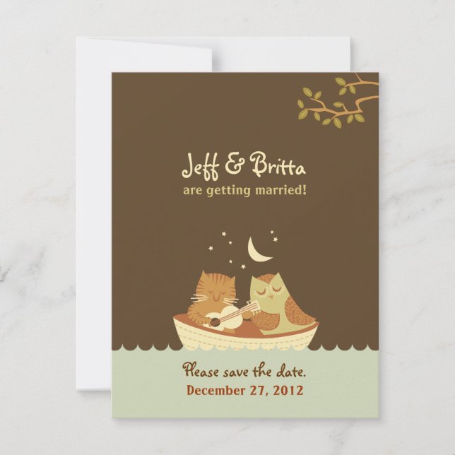 Save The Date Mariage Carnet de Contes de la Chouette & du Chat  (Devant)