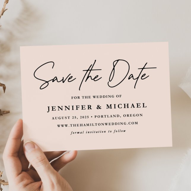 Save The Date Mariage Casual Script Rougeur (Créateur téléchargé)