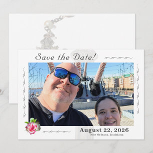 Save The Date Mariage catholique Rose nuptial