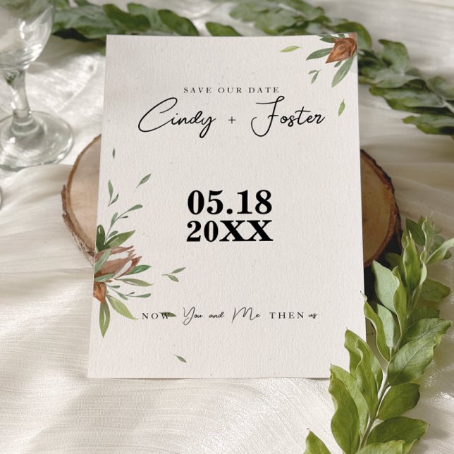 Save The Date Mariage champêtre avec verdure en coton (Créateur téléchargé)