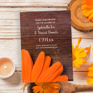 Save The Date Mariage Champêtre Fleur d'Orange Sauvageons "Save 