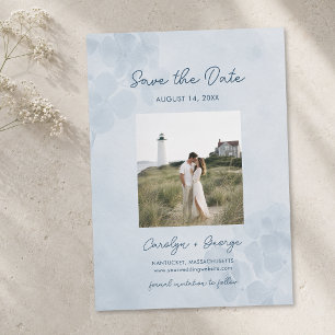 Save The Date Mariage chic et aquarelle d'hortensia élégant sur 