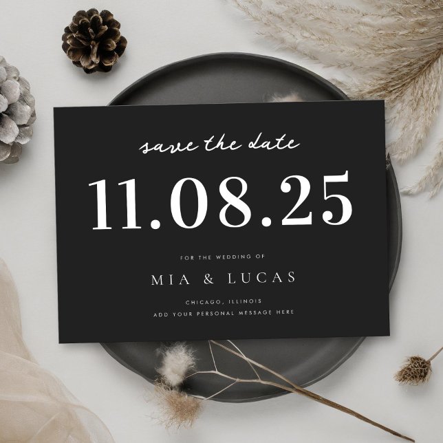 Save The Date Mariage Chic Minimal Date Non Photo Enregistrer La (Créateur téléchargé)