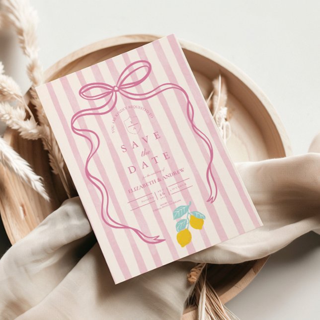 Save The Date Mariage citron rose (Créateur téléchargé)