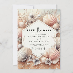 Save The Date Mariage classique à Earthy Beach