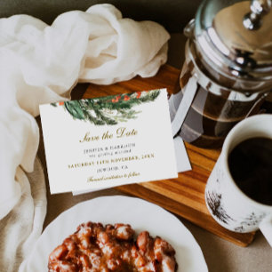 Save The Date Mariage Classique de Pin d'Hiver