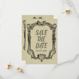 Save The Date Mariage classique Vintage vert noir