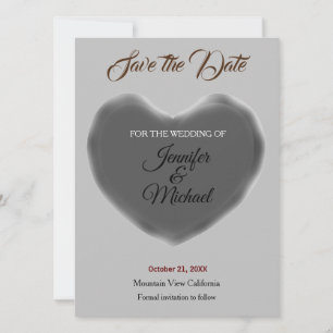 Save The Date Mariage Cœur Moderne Minimaliste Simple