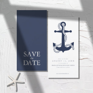 Save The Date Mariage d'Ancre Blue Wave ID836