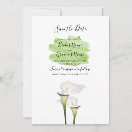 Save The Date Mariage d'aquarelle blanc Calla Lilies