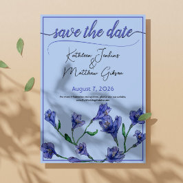 Save The Date Mariage d'aquarelle bleu violet