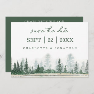 Save The Date Mariage d'aquarelle de Forest Mountain