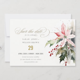 Save The Date Mariage d'aquarelle de la feuille de fruits de Poi