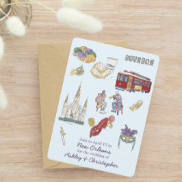 Save The Date Mariage d'aquarelle de la Nouvelle Orléans