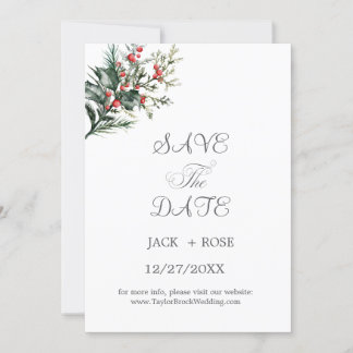 Save The Date Mariage d'aquarelle d'hiver