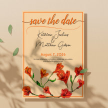 Mariage d'aquarelle orange