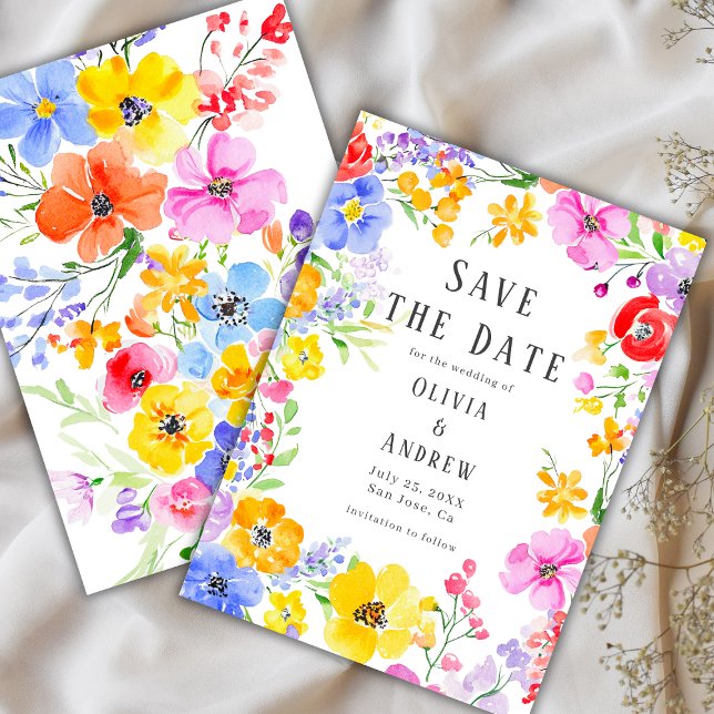 Save The Date Mariage d'aquarelle ressort (Créateur téléchargé)