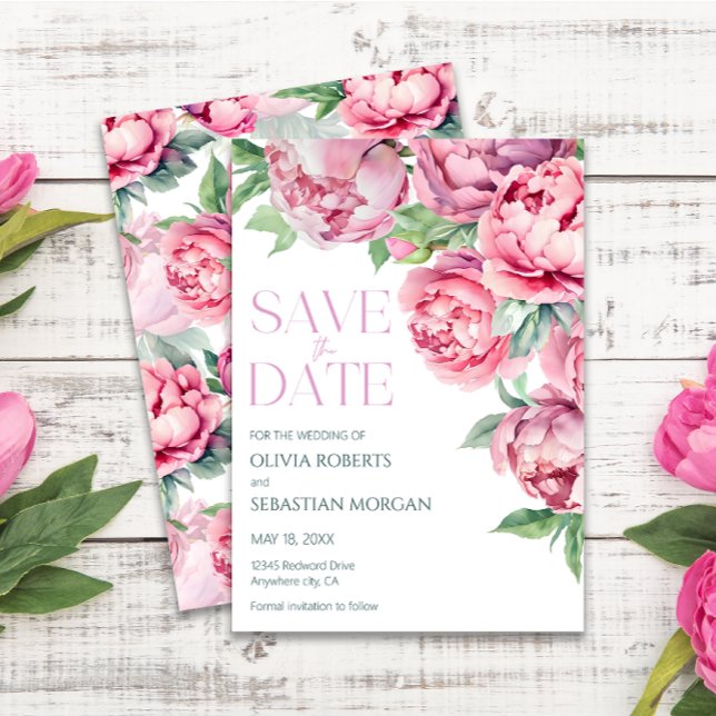 Save The Date Mariage d'aquarelle rose pâle (Créateur téléchargé)