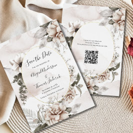 Save The Date Mariage d'aquarelle végétale rose floral