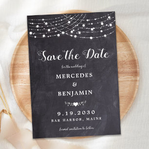 Save The Date Mariage d'ardoise du tableau de bord rustique