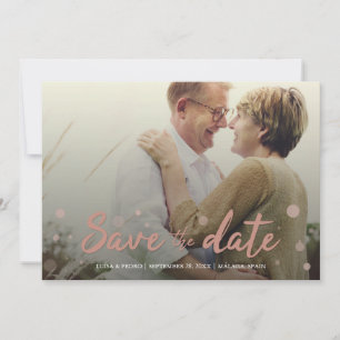 Save The Date Mariage Date de sauvegarde Elégant 4 Photo Pink Co
