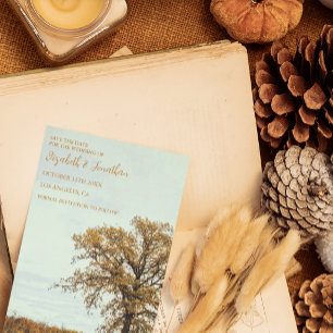 Save The Date Mariage d'automne sous un chêne rustique