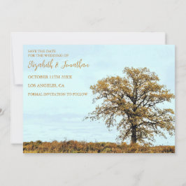 Save The Date Mariage d'automne sous un chêne rustique