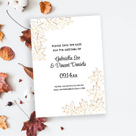 Save The Date Mariage de automne de bord feuille d'érable Enregi