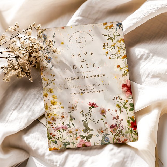 Save The Date Mariage de automne de prairie fleur sauvage (Créateur téléchargé)