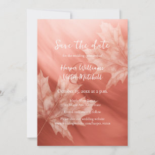Save The Date mariage de automne feuille de terre cuite