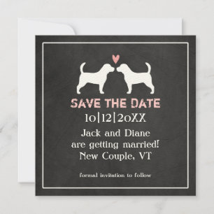 Save The Date Mariage de Beagles Enregistrez la Date