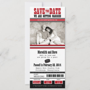Save The Date Mariage de billets de hockey Enregistrer la date