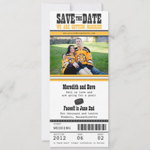 Save The Date Mariage de billets de hockey Enregistrer la date