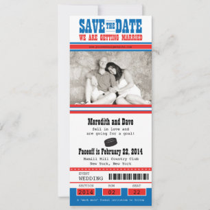 Save The Date Mariage de billets de hockey Enregistrer la date
