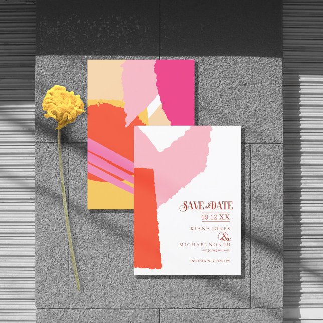 Save The Date Mariage de blocs de couleurs - ID été 740 (Créateur téléchargé)