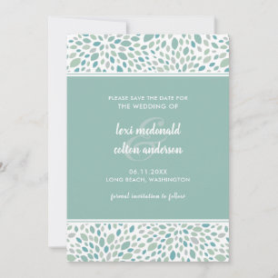 Save The Date Mariage de bord de mer Abstrait vert moderne