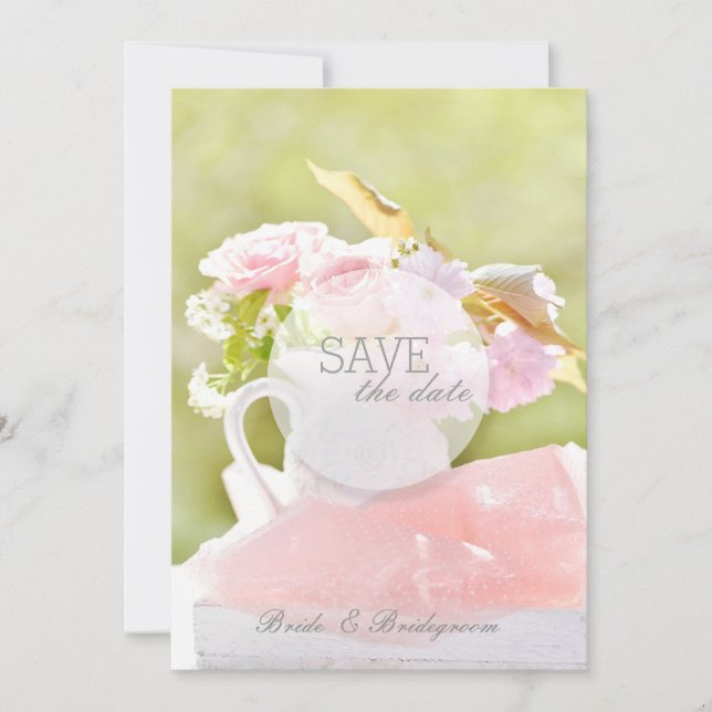 Save The Date Mariage de bouquet Fleur de Printemps frais (Devant)