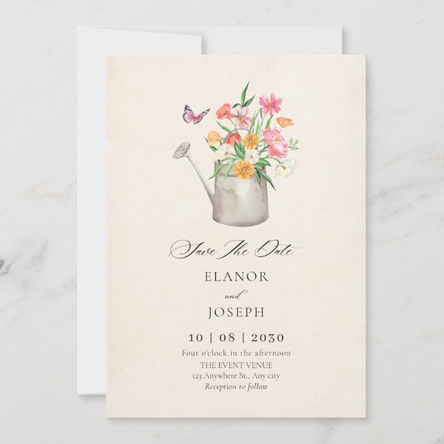 Save The Date Mariage de bouquet floral (Devant)