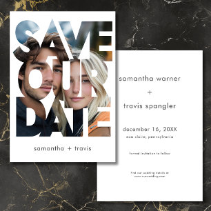 Save The Date Mariage de cadre de texte photo moderne