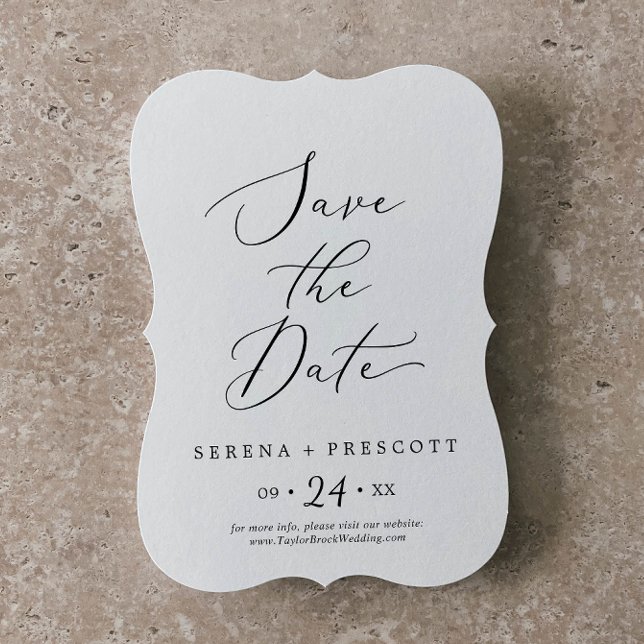 Save The Date Mariage de calligraphie noir délicat (Créateur téléchargé)
