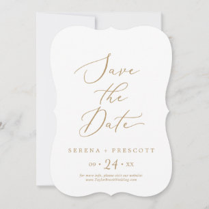 Save The Date Mariage de calligraphie Or Delicate