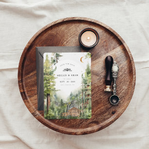 Save The Date Mariage de cascade de forêt rustique Enregistrer