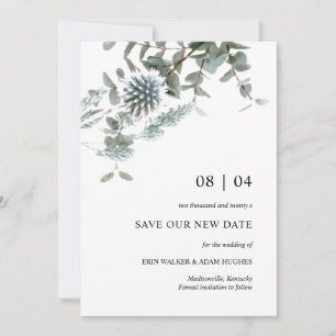 Save The Date Mariage de chardon bleu Dusty