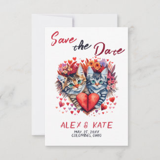 Save The Date Mariage de chats mignons Enregistrer la date Faire