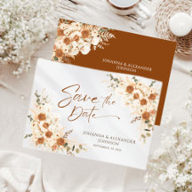 Mariage de code QR Floral Terracotta