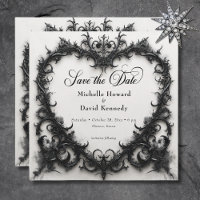 Mariage de coeur gothique noir et blanc en fibre